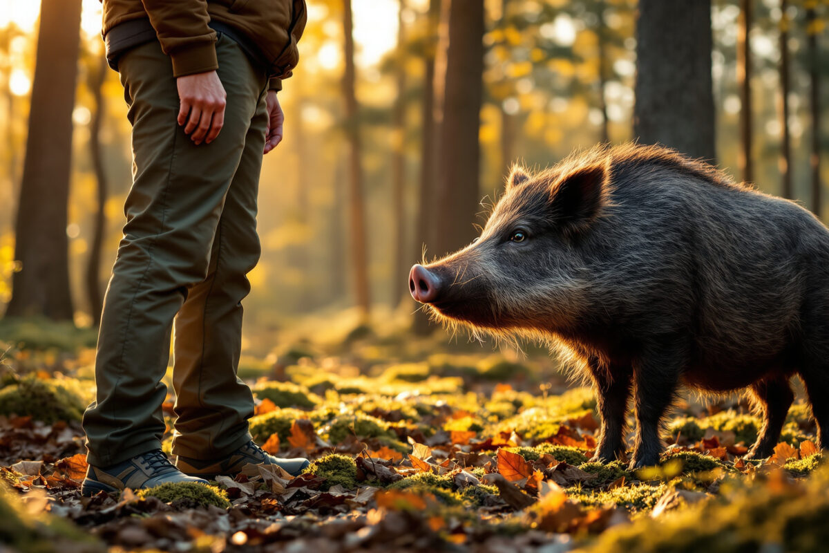 découvrez les bons réflexes à adopter lors d'une rencontre avec un sanglier ou une laie pour garantir votre sécurité et celle de l'animal.